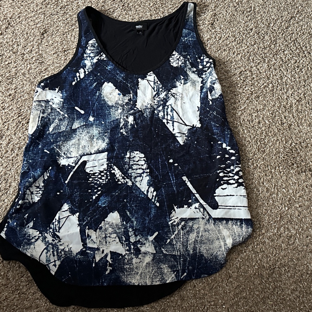 Abstract Print Sleeveless Top